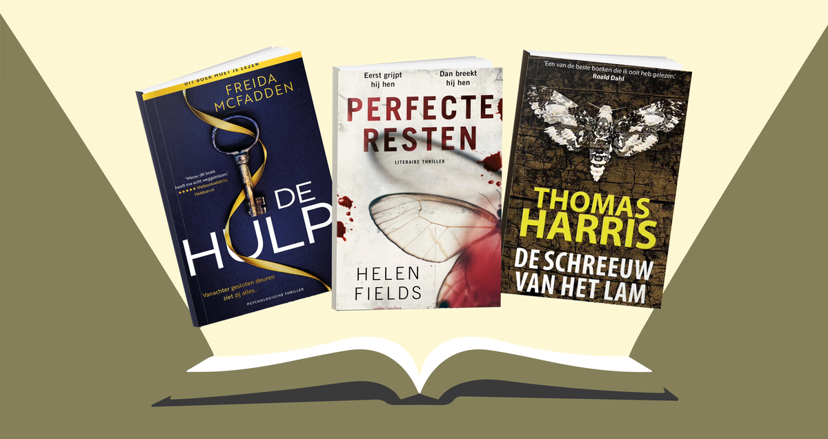 Series banner met boekcovers van de spannendste boekenseries waaronder De hulp, Perfecten resten en De schreeuw van het lam