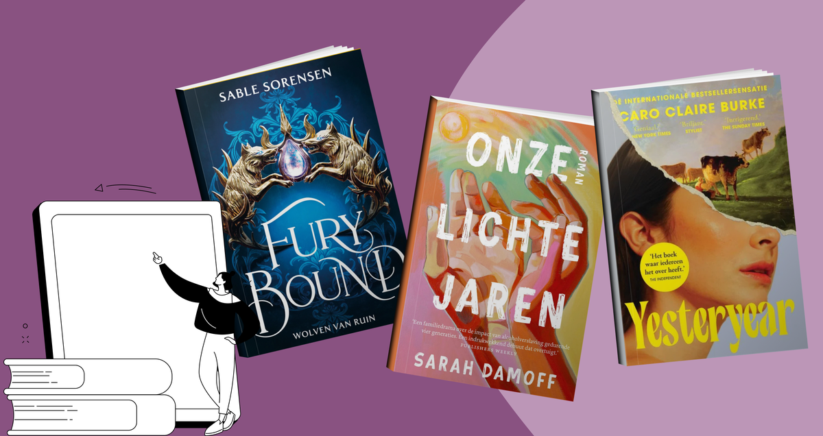 De 10 beste boeken nu trending op Booktok Boekcovers van 3 boeken die op dit moment trending zijn op Booktok: Yesteryear, Fury bound en Onze lichte jaren