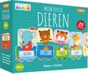 Puzzeltrein 20 stukjes en boek - Mijn eerste dieren (Kartonboek)