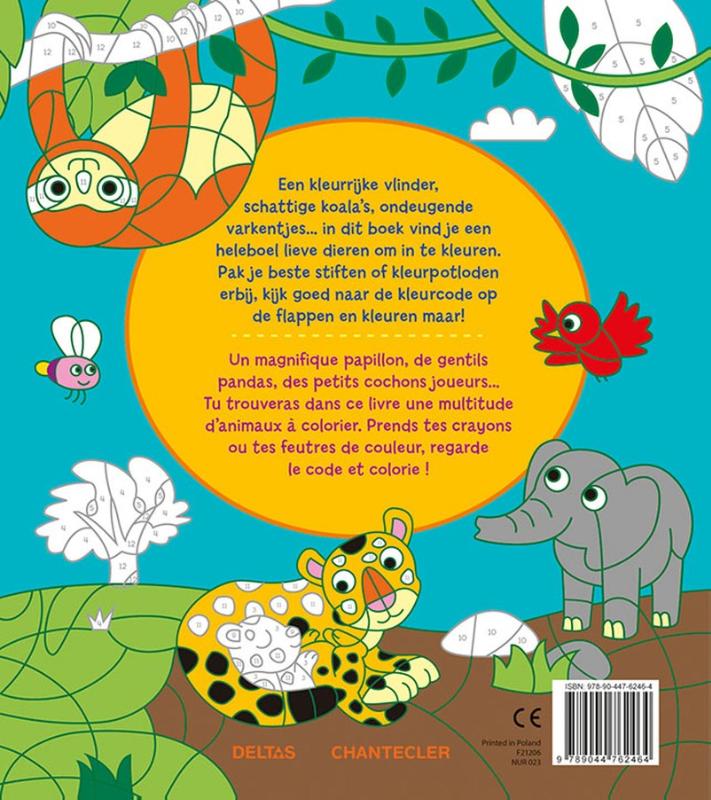 Kleuren op nummer - Lieve dieren / Les gentils animaux - Coloriages codés (Paperback)