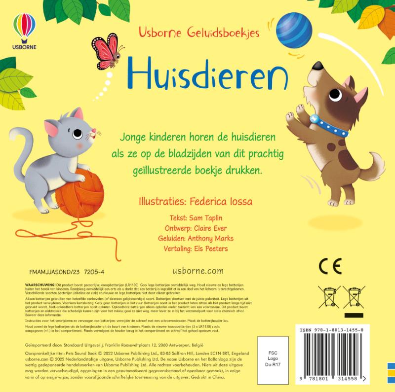 Geluidsboekje – Huisdieren (Kartonboek)
