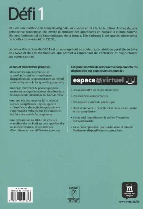 Défi 1 - Cahier d'exercices + MP3 (Paperback)