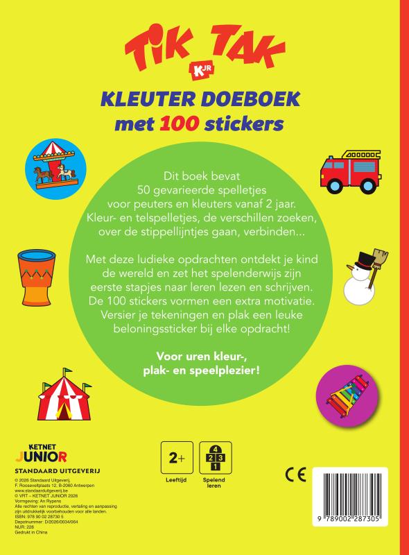Tik Tak - Kleuterdoeboek (Paperback)