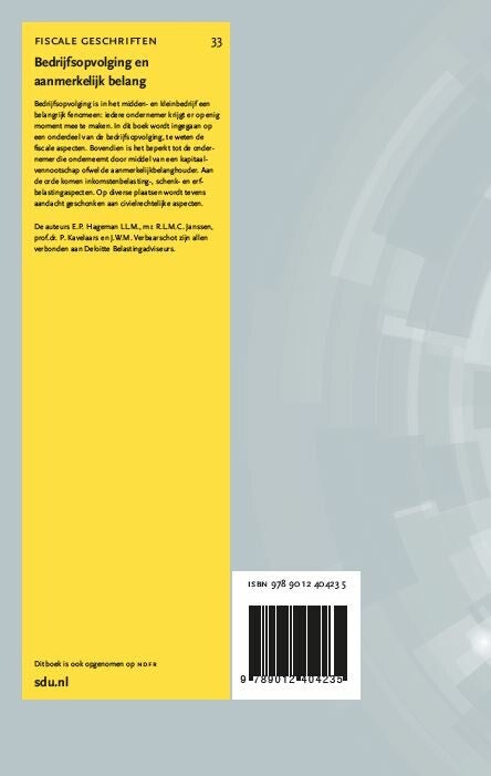 Bedrijfsopvolging en aanmerkelijk belang (Paperback)