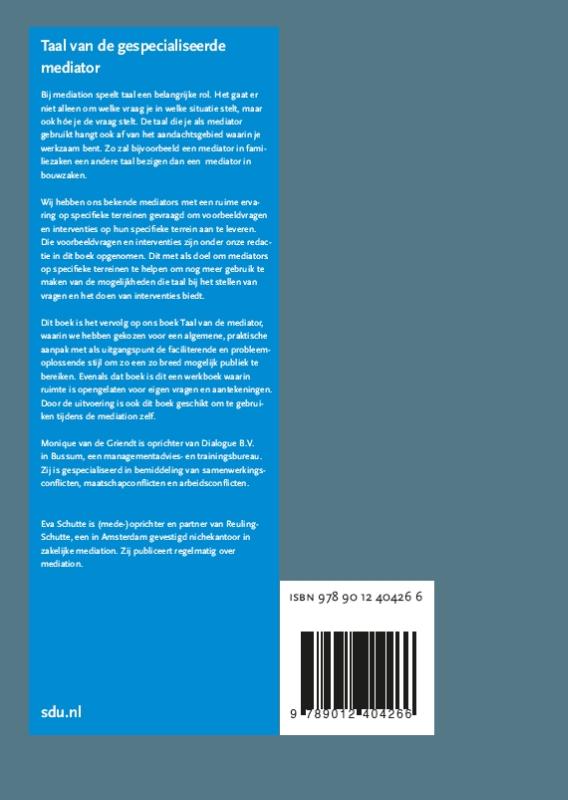 Taal van de gespecialiseerde mediator (Paperback)
