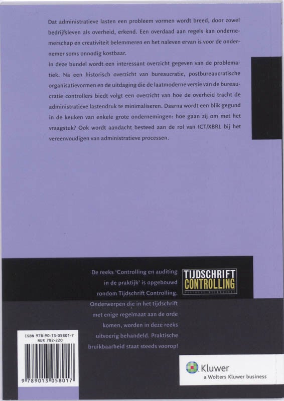 Controller en administratieve lasten (Paperback)