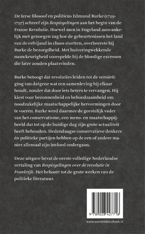 Bespiegelingen over de revolutie in Frankrijk (Hardback)