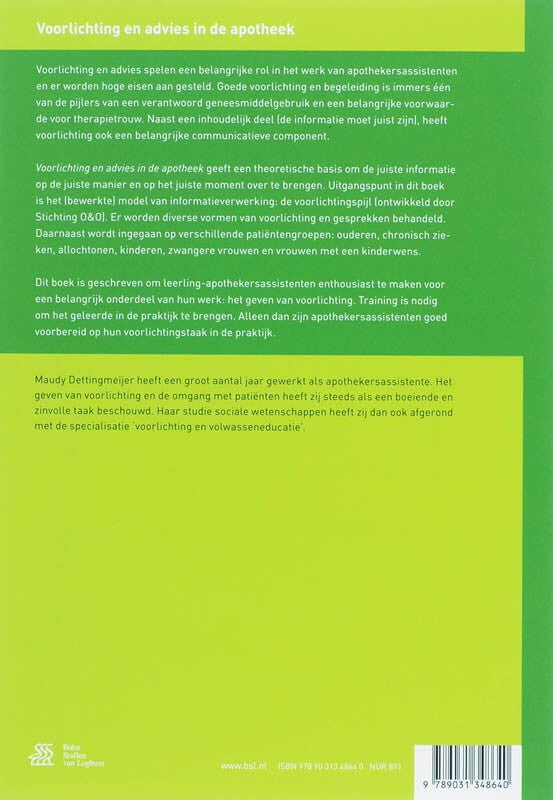 Voorlichting en advies in de apotheek (Paperback)