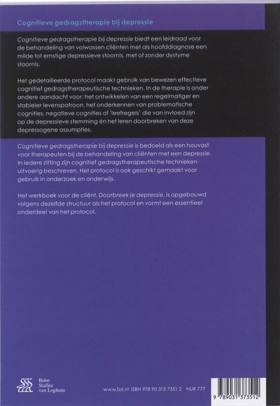 Cognitieve gedragstherapie bij depressie (Paperback)