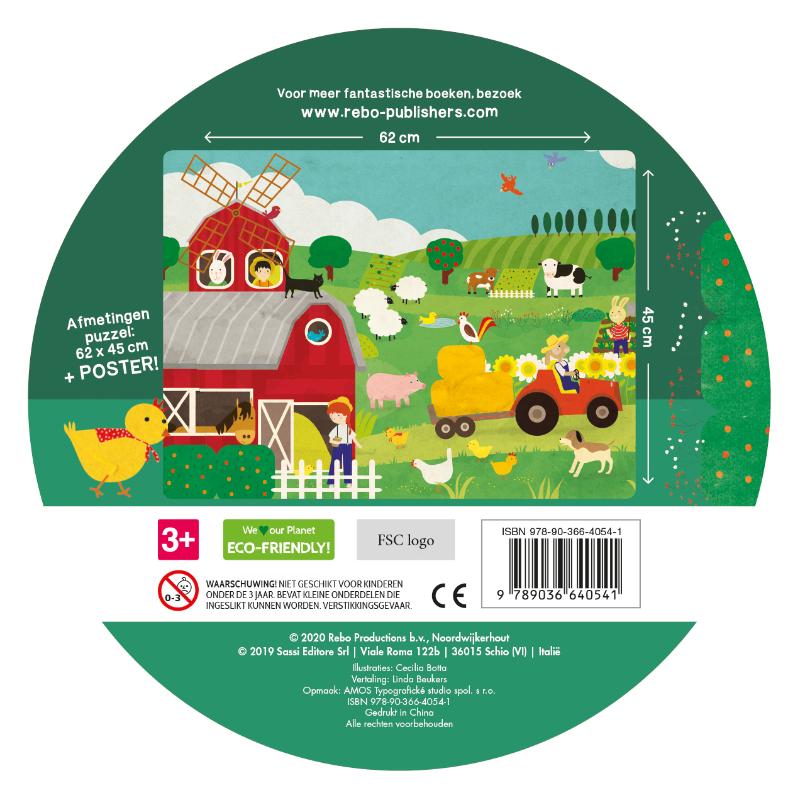 De boerderij - boek + giga puzzel (Kartonboek)