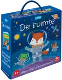 De ruimte - boek + puzzel + 10 figuren (Kartonboek)