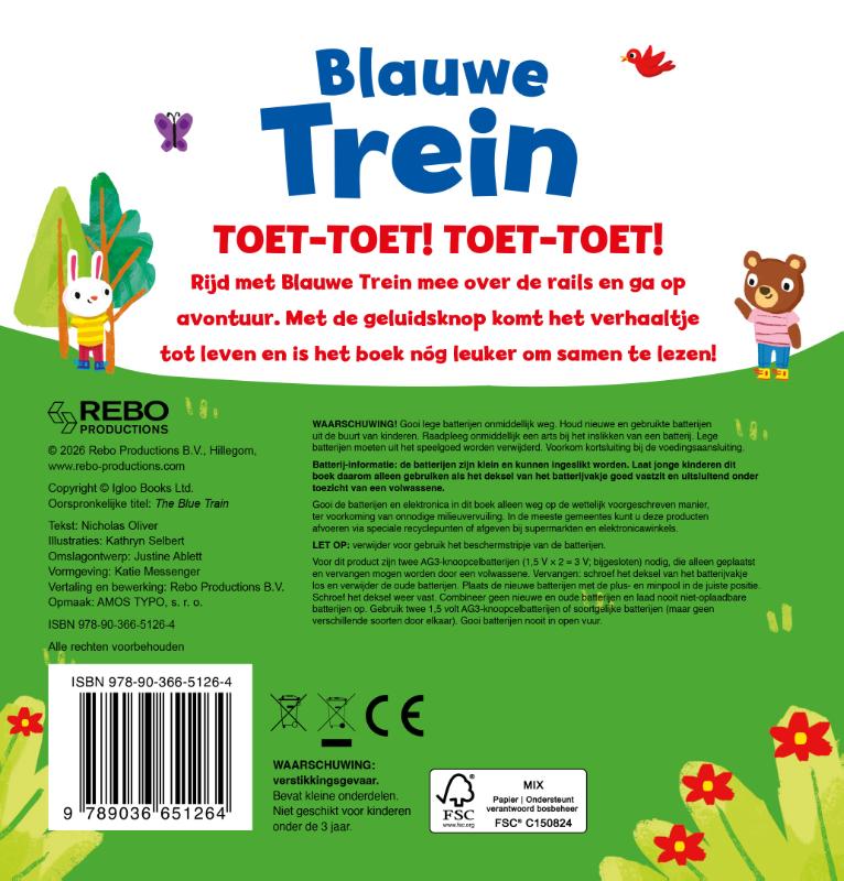 Blauwe trein - 1-geluidboek (Kartonboek)