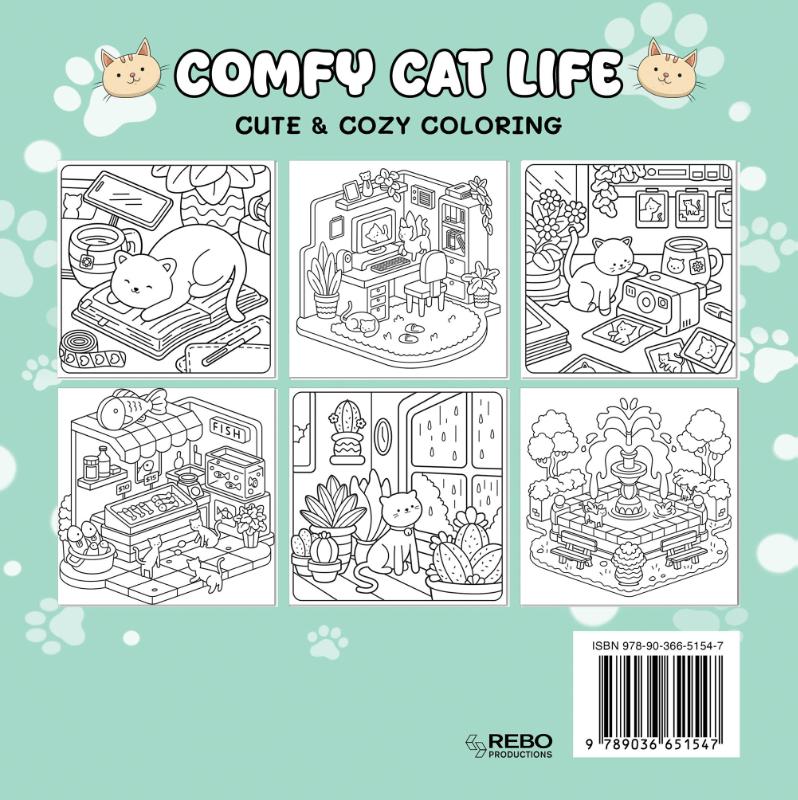 Comfy cat life - Cute & cozy coloring (Paperback)