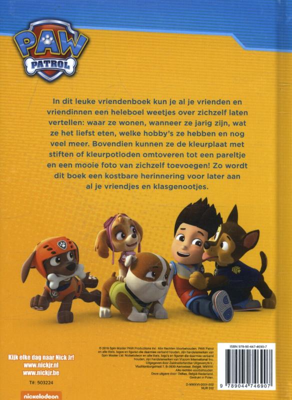 Paw Patrol vriendenboek (Hardback)