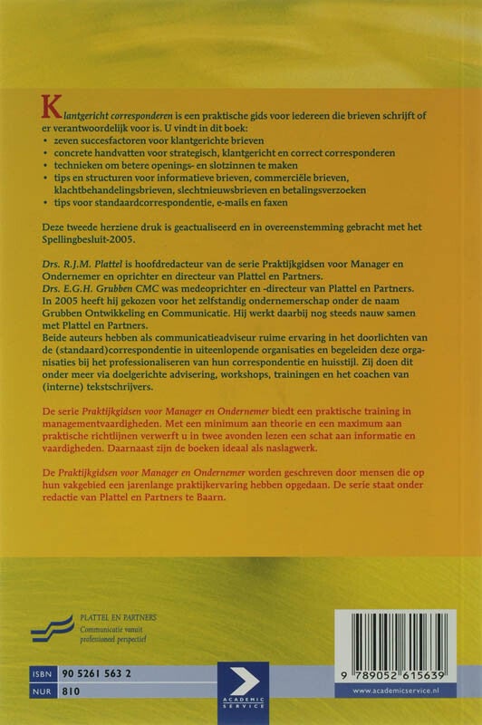 Klantgericht corresponderen (Paperback)