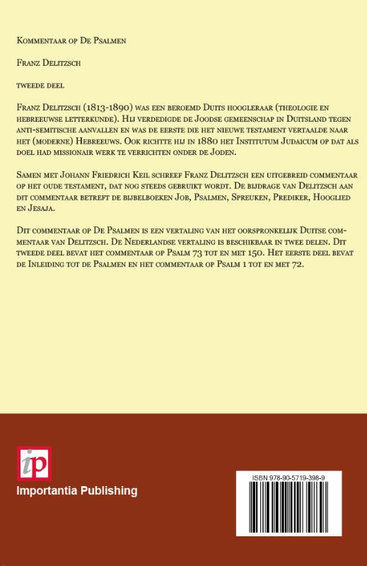 Commentaar op de Psalmen (Paperback)