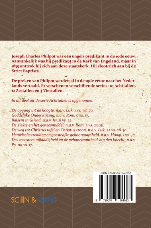 Eerste Achttal Leerredenen (Paperback)