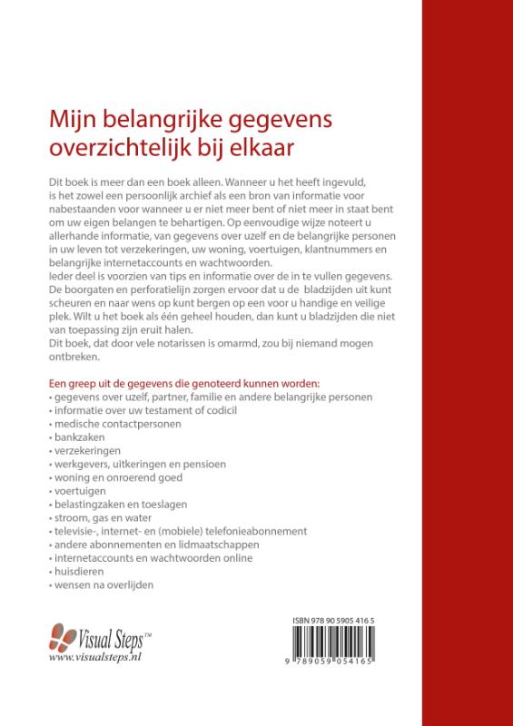 Mijn belangrijke gegevens overzichtelijk bij elkaar (Paperback)