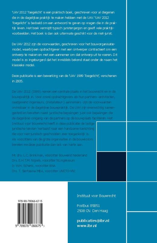 UAV 2012 toegelicht (Paperback)