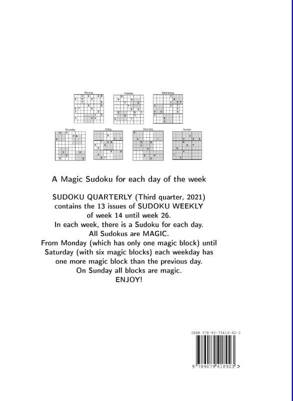 Sudoku quarterly quarter 3 (Paperback)