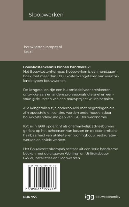 Bouwkostenkompas Sloopwerken 2022 (Paperback)