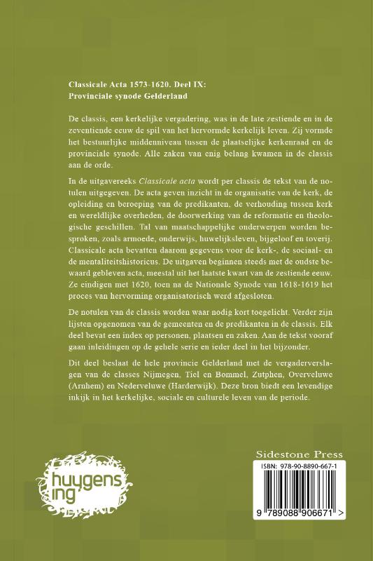 Classicale Acta 1573-1620 IX (Hardback)