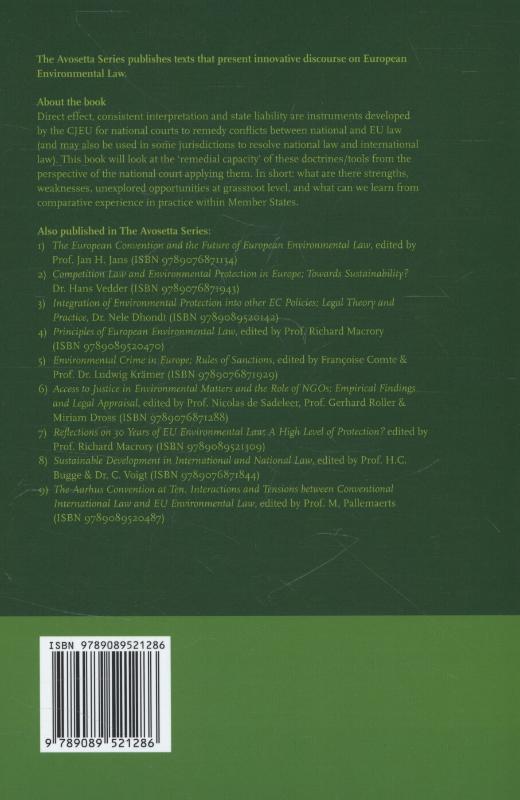 National Courts and EU Environmental Law (Paperback)