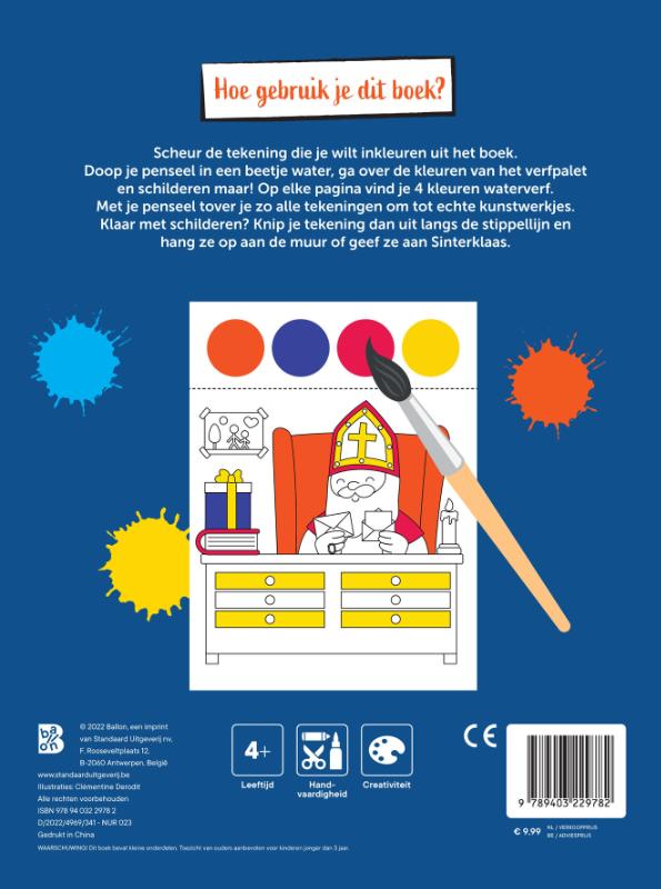 Kleurboek met verfpalet en penseel Sinterklaas (Paperback)