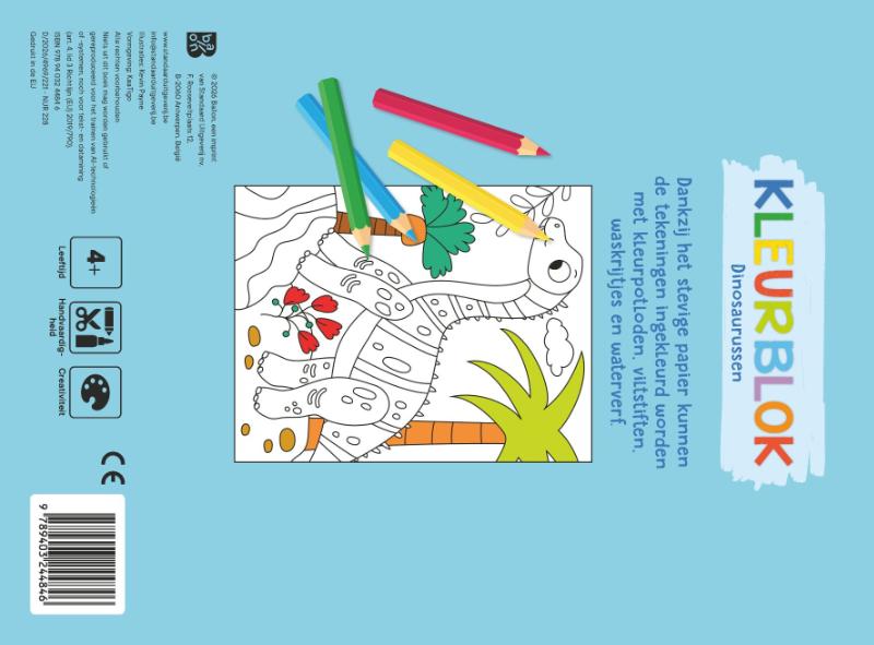 Kleurblokken 2026: Dinosaurussen (Paperback)