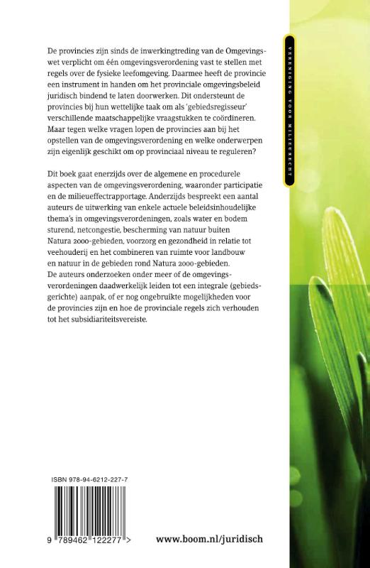 De omgevingsverordening: een hernieuwd instrument voor regulering van de fysieke leefomgeving (Paperback)