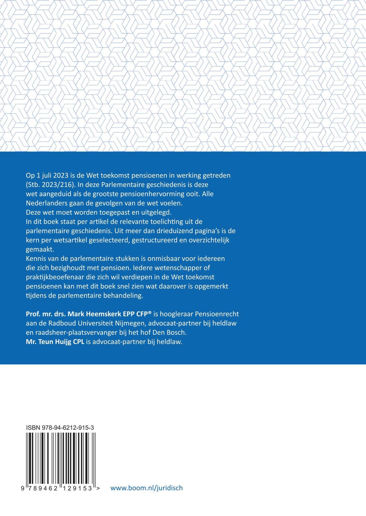 Parlementaire geschiedenis Wet toekomst pensioenen (Paperback)