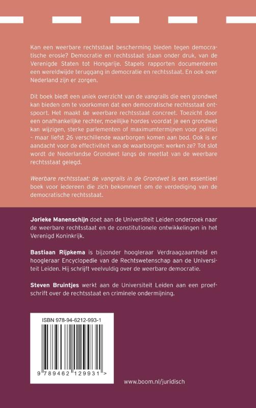 Weerbare rechtsstaat: de vangrails in de Grondwet (Paperback)