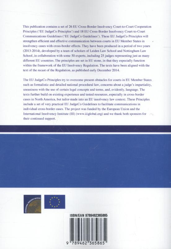 EU Cross-Border insolvency court-to-court cooperation principles (Paperback)