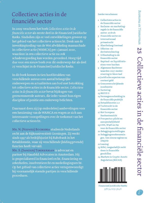 Collectieve acties in de financiële sector (Paperback)