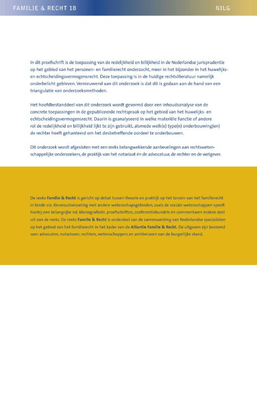Redelijkheid en billijkheid in het personen- en familierecht, meer in het bijzonder in het huwelijks- en echtscheidingsvermogensrecht (Paperback)