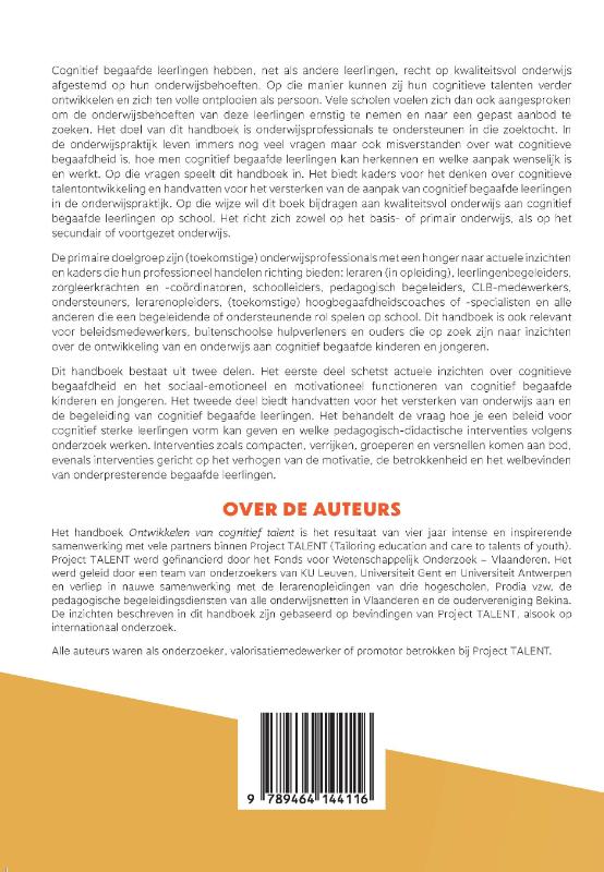 Ontwikkelen van cognitief talent (Paperback)