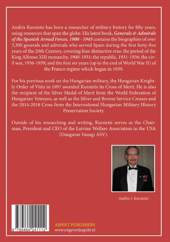 Generals & Admirals of the Spanish Armed Forces 1900 - 1945 (Paperback)