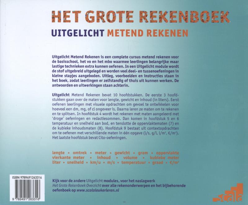 Het grote rekenboek uitgelicht metend rekenen (Hardback)