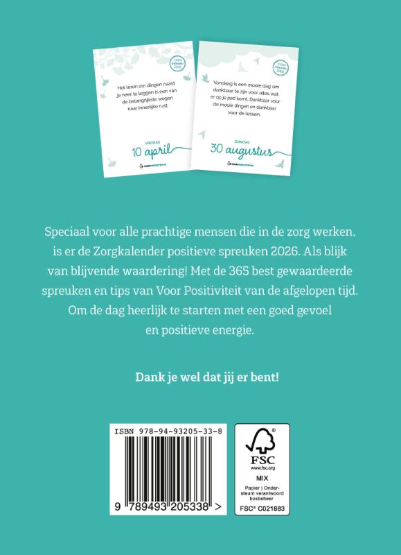 Zorgkalender positieve spreuken (Kalender)