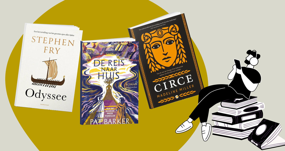 5 leestips voor als je The Odyssey film hebt gezien Banner met 5 leestips voor na The Odyssey film met covers als: Odyssee, De reis naar huis en Circe