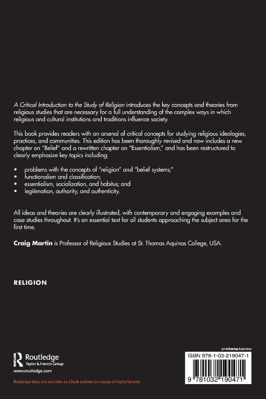 A Critical Introduction to the Study of Religion (Paperback) A Critical Introduction to the Study of Religion (Paperback)