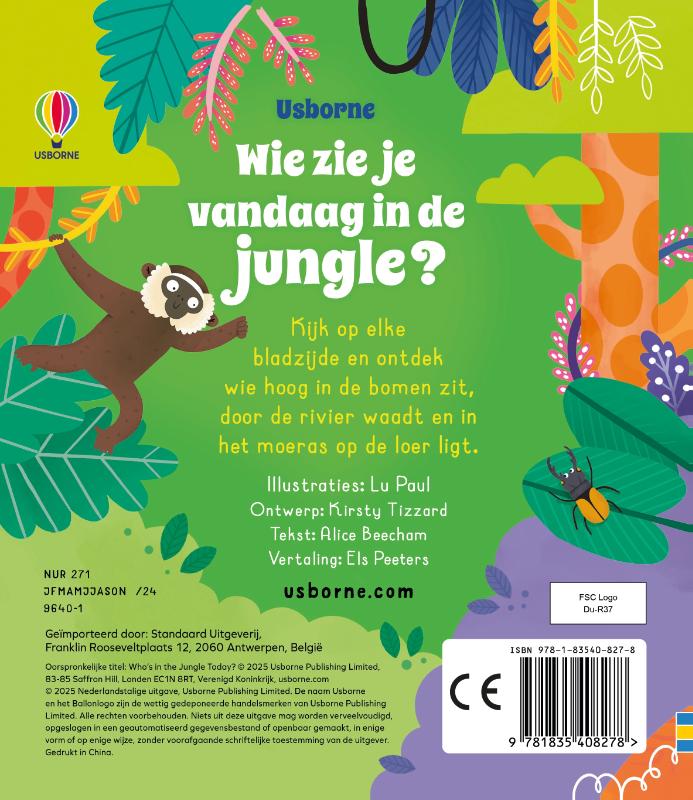 Wie zie je vandaag in de jungle? (Kartonboek) Wie zie je vandaag in de jungle? (Kartonboek)