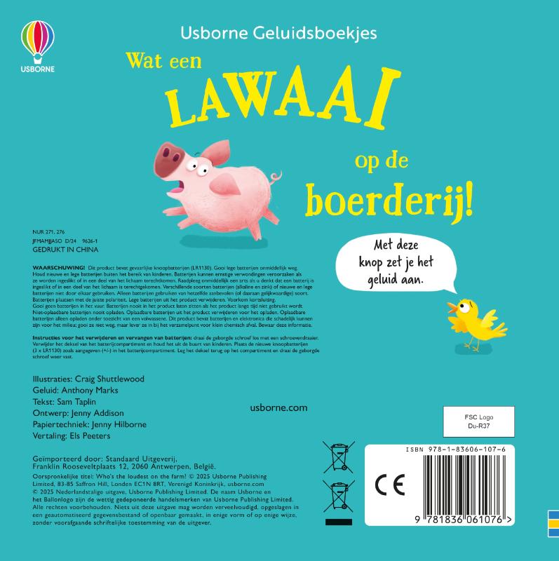 Wat een lawaai op de boerderij! (Kartonboek) Wat een lawaai op de boerderij! (Kartonboek)