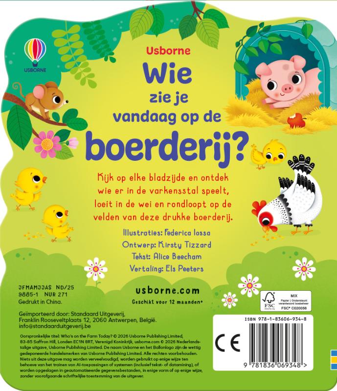 Wie zie je vandaag op de boerderij? (Kartonboek) Wie zie je vandaag op de boerderij? (Kartonboek)