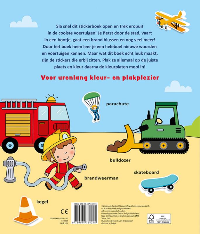 Kleur- en stickerboek met woordjes - Allemaal voertuigen (3-5 j.) (Paperback) Kleur- en stickerboek met woordjes - Allemaal voertuigen (3-5 j.) (Paperback)