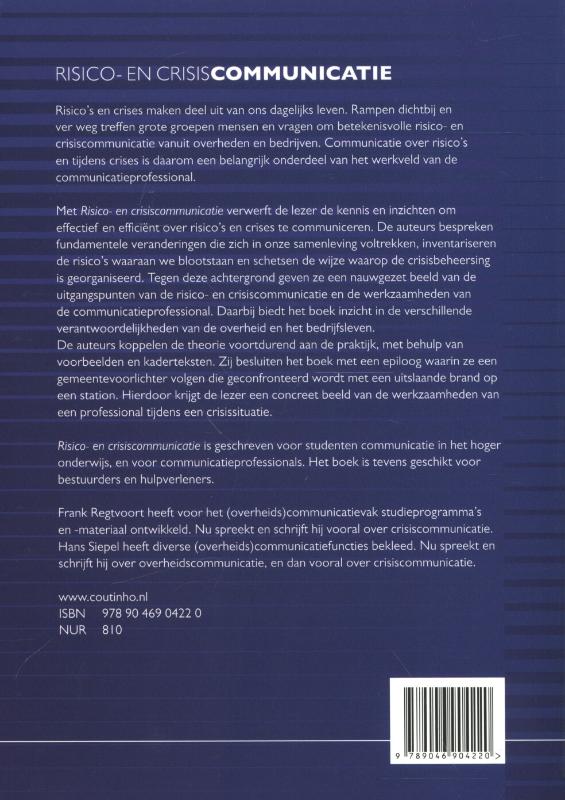 Risico- en crisiscommunicatie (Paperback) Risico- en crisiscommunicatie (Paperback)