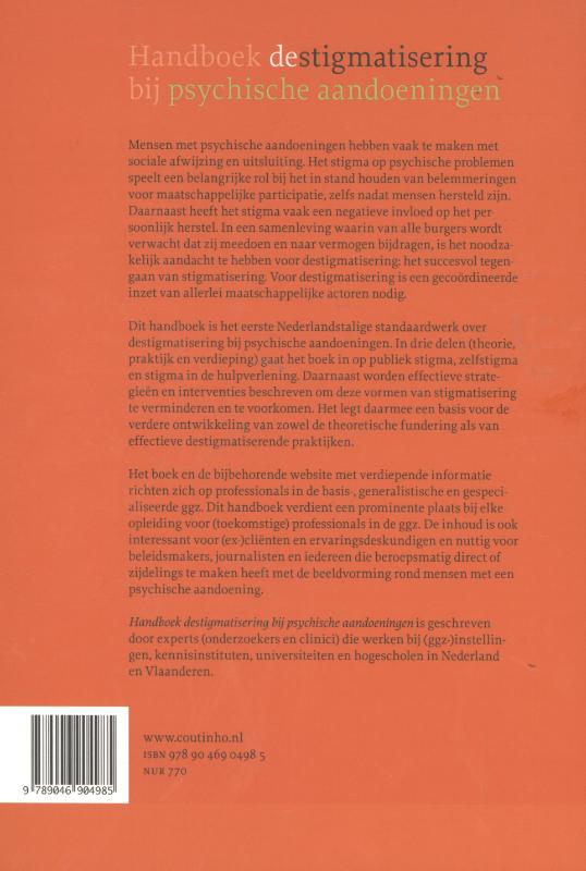 Handboek destigmatisering bij psychische aandoeningen (Paperback) Handboek destigmatisering bij psychische aandoeningen (Paperback)