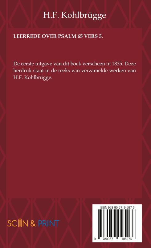 Leerrede over Psalm 65 vers 5 (Paperback) Leerrede over Psalm 65 vers 5 (Paperback)