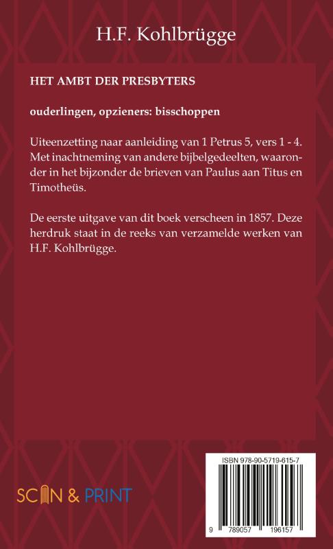 Het Ambt van Presbyters (Paperback) Het Ambt van Presbyters (Paperback)