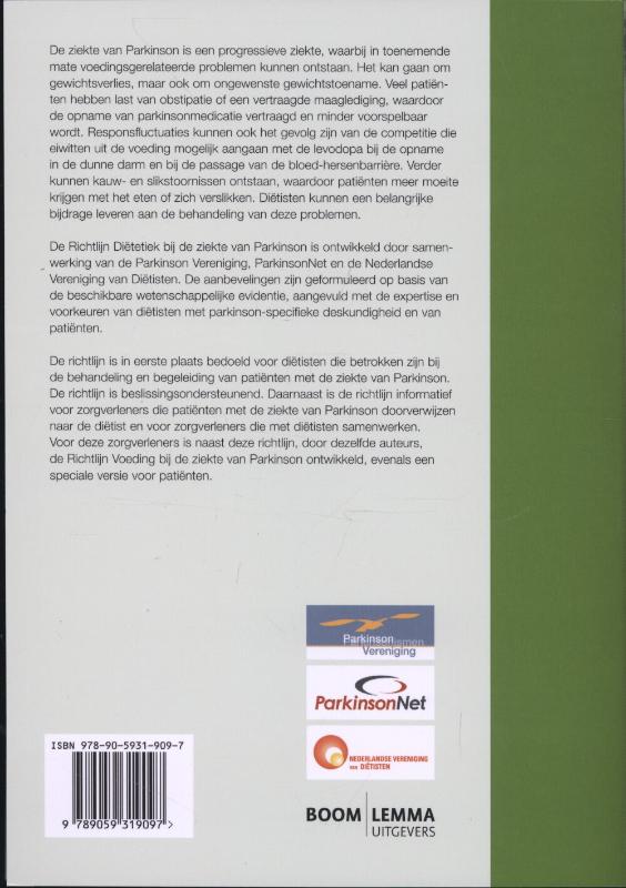 Richtlijn Diëtetiek bij de ziekte van Parkinson (Paperback) Richtlijn Diëtetiek bij de ziekte van Parkinson (Paperback)